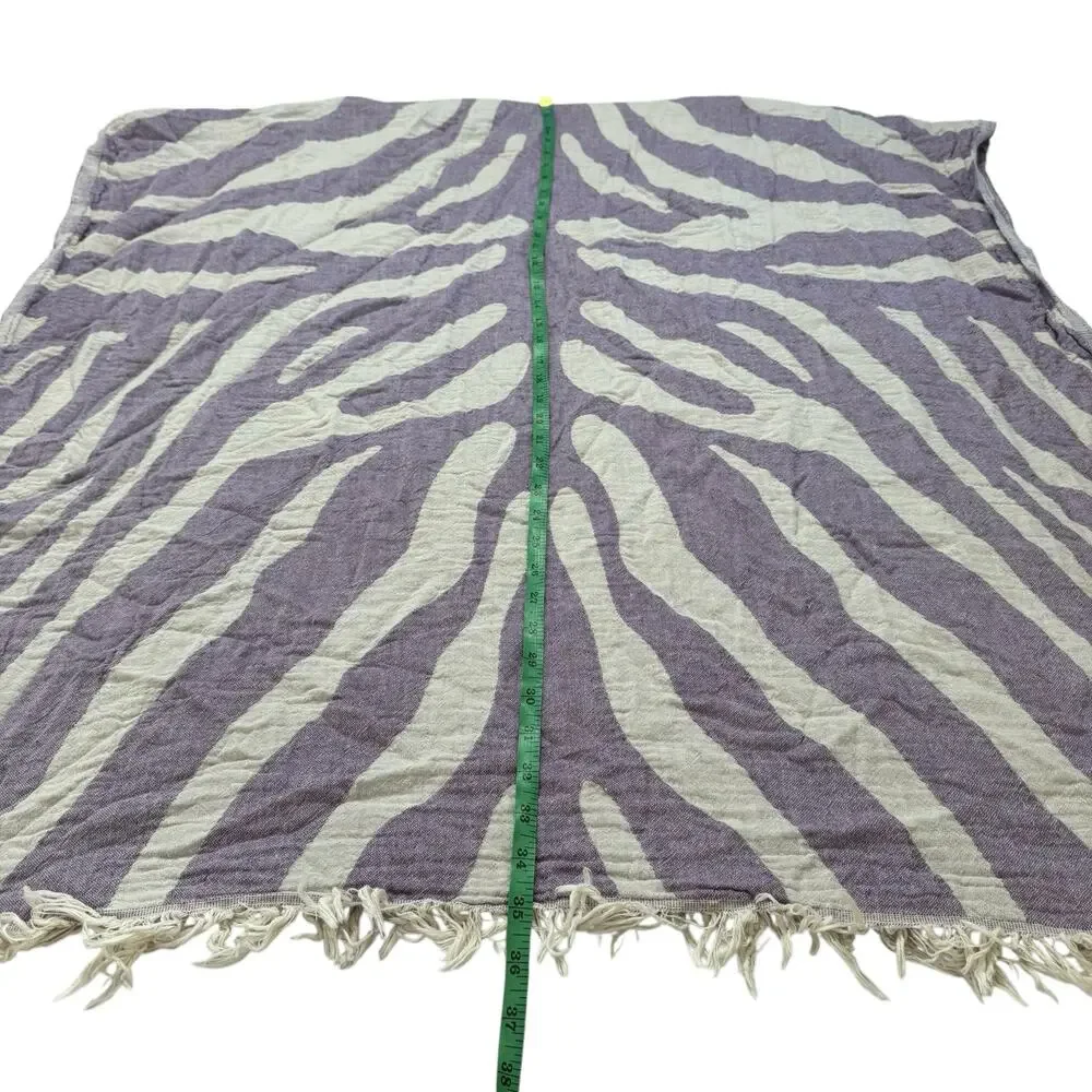 ONKUMO Amazon Coral Organic Cotton Towel in Purple Cream Double Faced Muslin